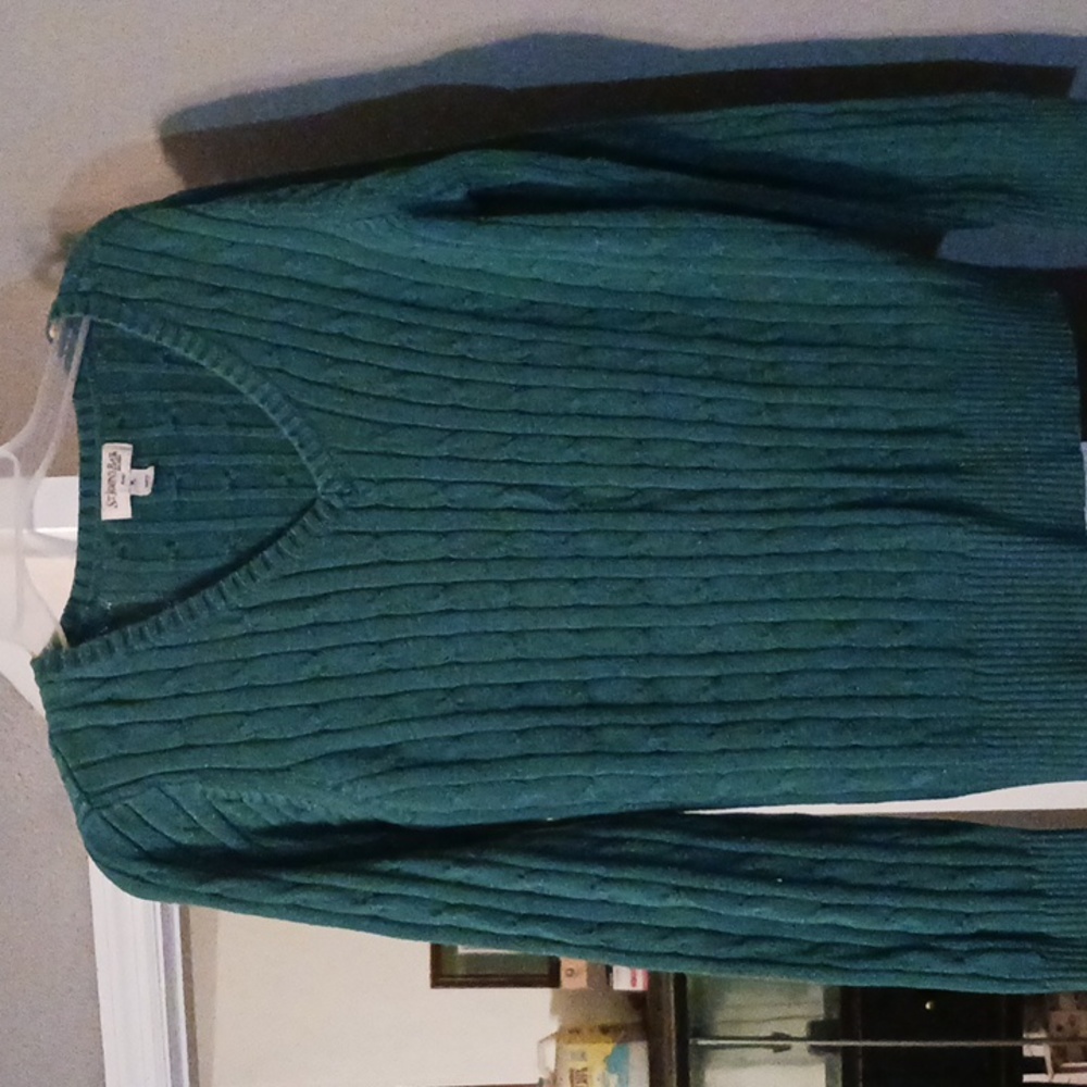 Cable knit sweater teal